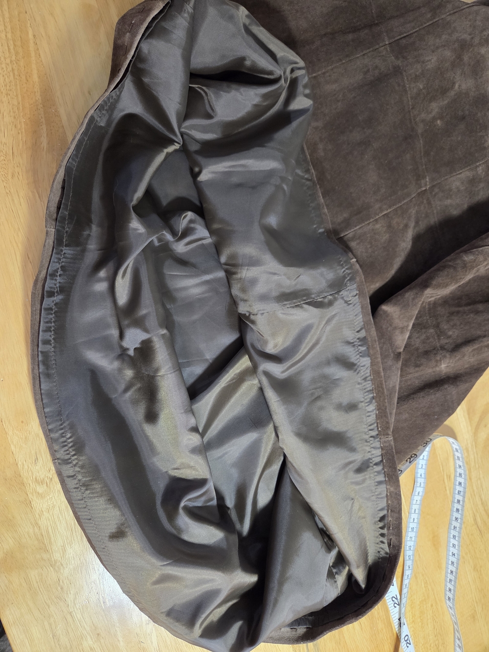 Suede Maxi Skirt Dark Brown Chocolate Fully Lined - Picture 13 of 13